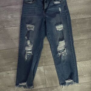 Distressed Blue Jeans